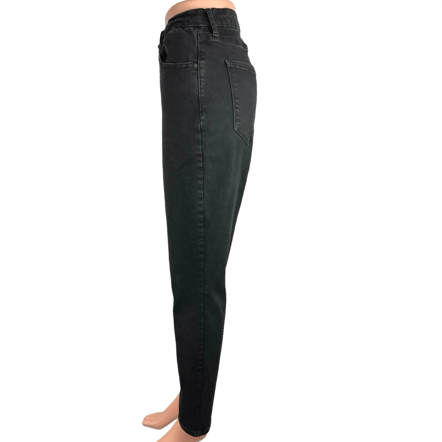 Nicole Miller Women's Denim Black Solid High Rise Stretch Slim Leg Jeans Size 14 - Image 2