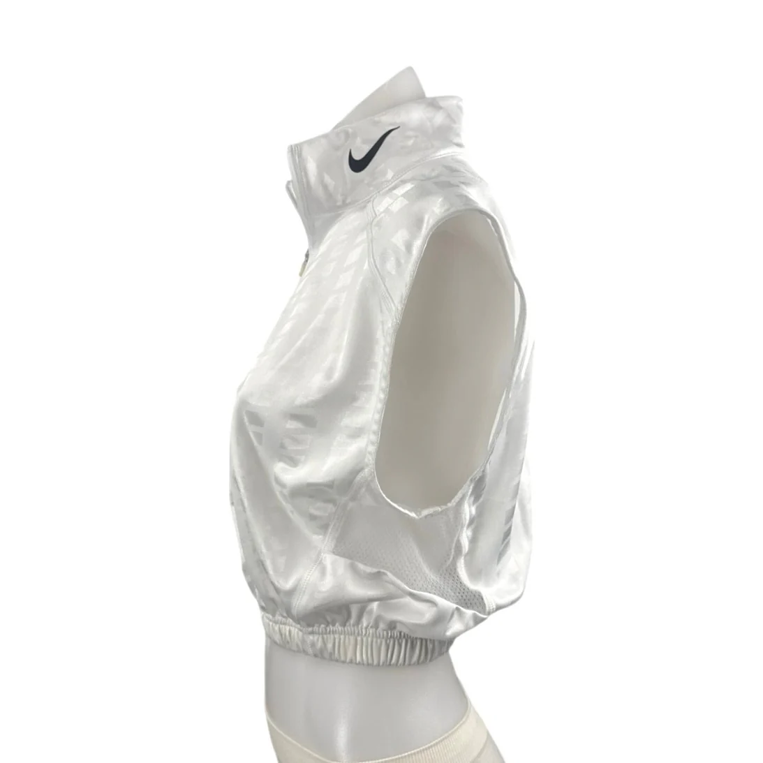 Nike Air Max Women's White Sleeveless Half Zip Boxing Athletic Crop Top Size S - Image 2