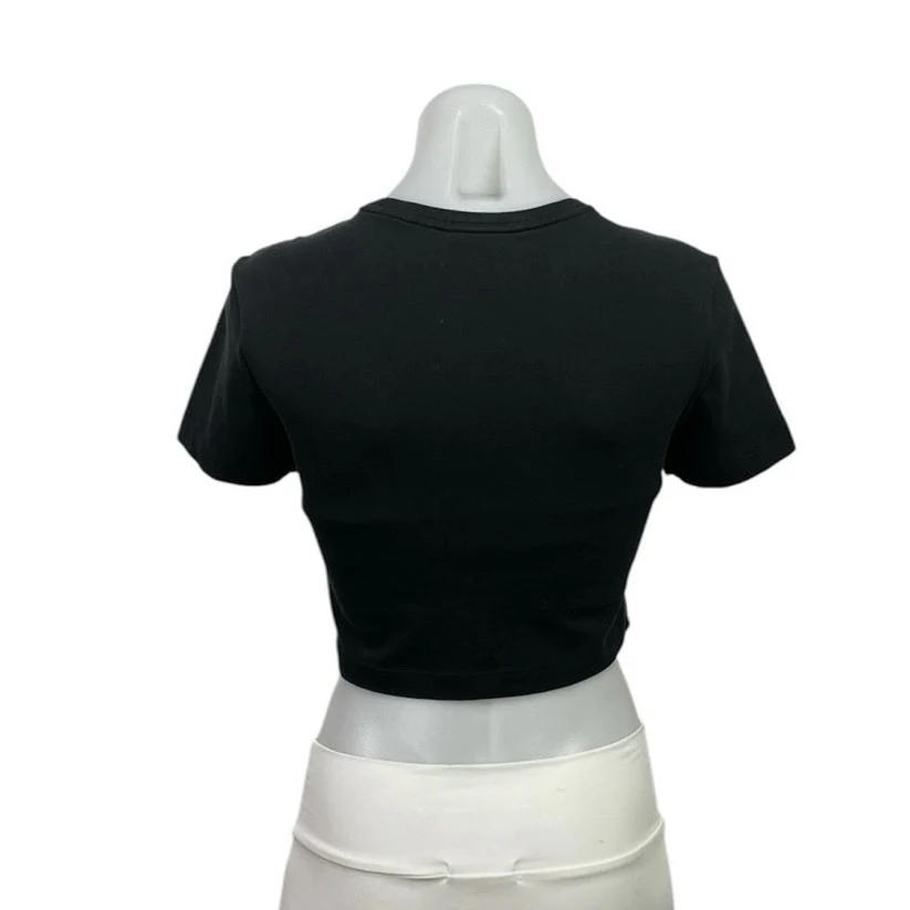 Nike Air Women's Black Short Sleeve Crew Neck Baby Tee T Shirt Crop Top Size S - Image 3