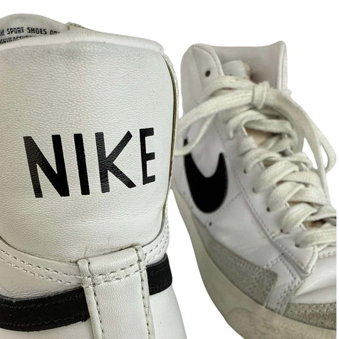 Nike Blazer Mid '77 White Black Mid Top Lace Up Athletic Sneakers Shoes Size 7 - Image 8