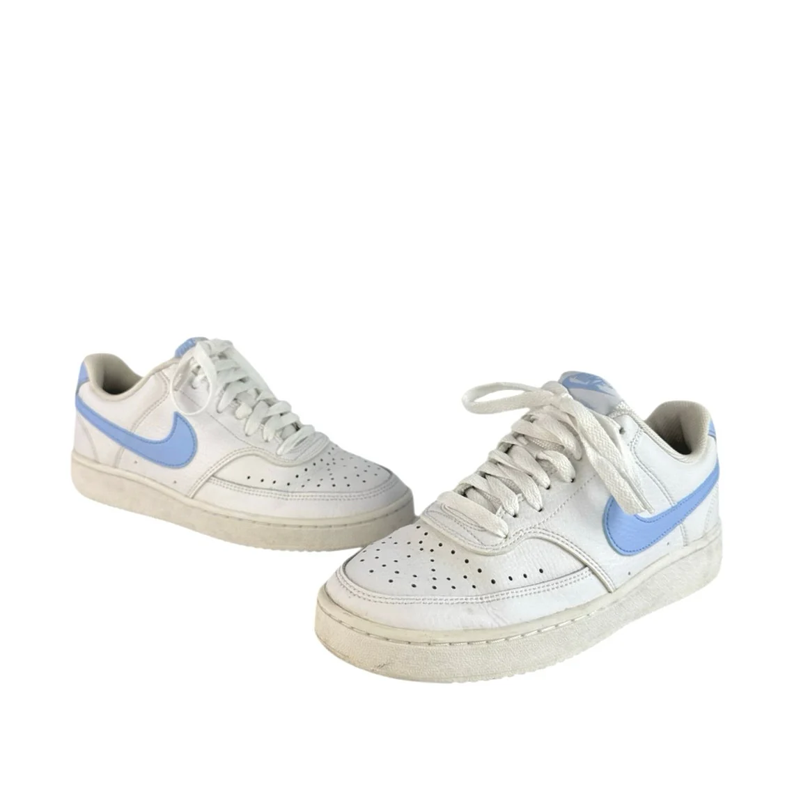 Nike Court Vision Low White Blue Lace up Low Top Athletic Sneakers Shoes Sz 7.5 - Image 5