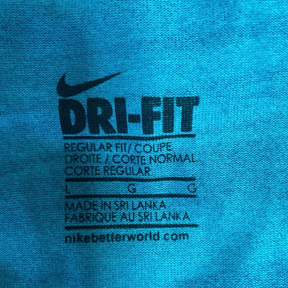 Nike Dri-Fit Blue Racer Back Sleeveless Scoop Neck Active Yoga Tank Top Size L - Image 4