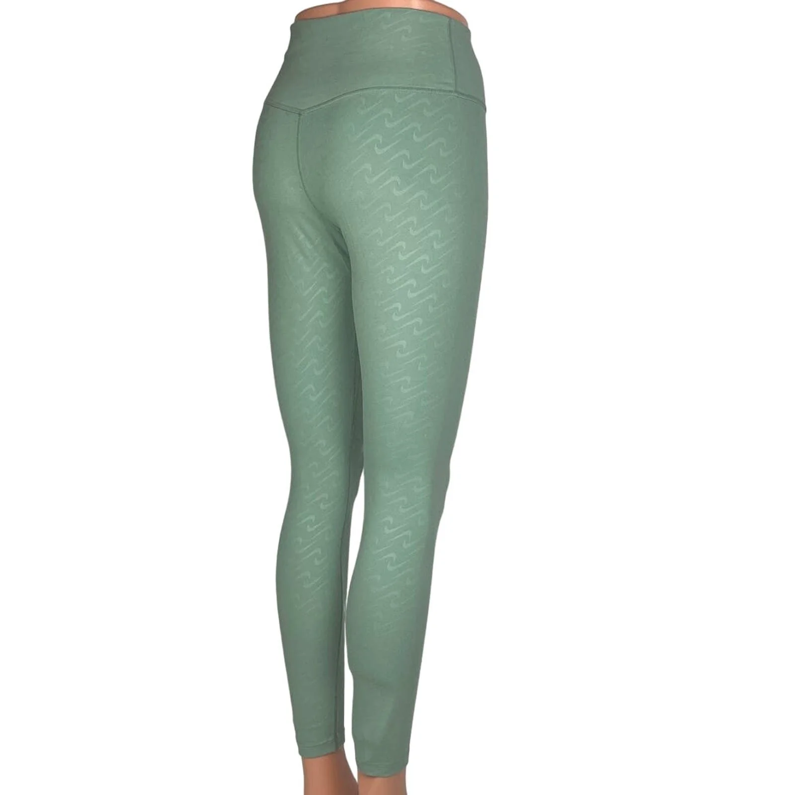 Nike Dri-Fit Check Logo Icon Mint Sage Green Pull-On Athletic Leggings Size S - Image 3