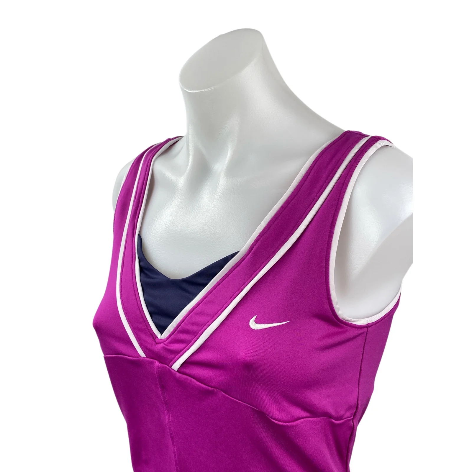 Nike Dri Fit Smash Classic Purple V Neck Yoga Workout Athletic Tank Top Size M - Image 3