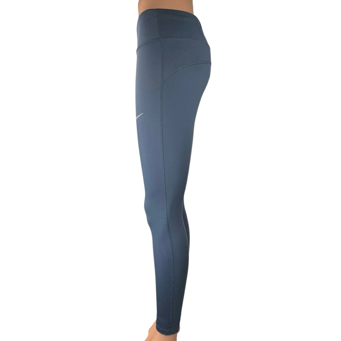 Nike Dri Fit Women's Blue Back Pocket Cropped Athletic Leggings Pants Size M - Image 2
