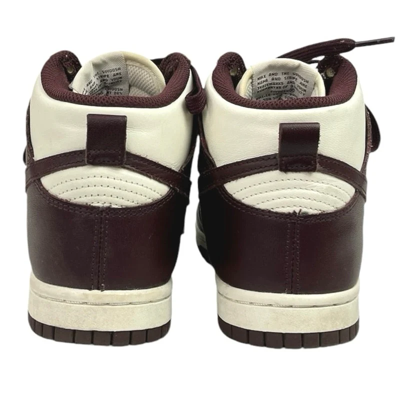Nike Dunk High Burgundy White Lace Up High Top Athletic Sneakers Shoes Size 5.5 - Image 3