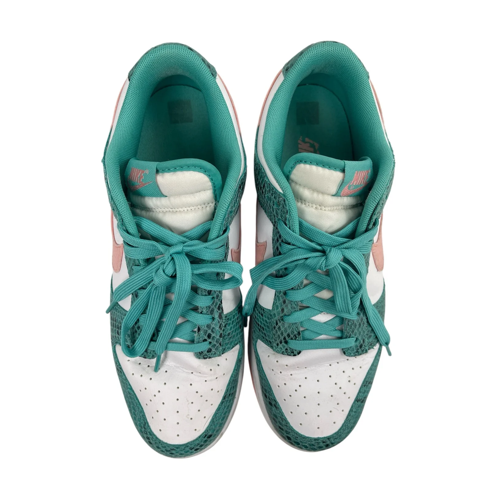 Nike Dunk Low Snakeskin Green Coral Lace Up Low Top Athletic Sneakers Shoes 9 - Image 2