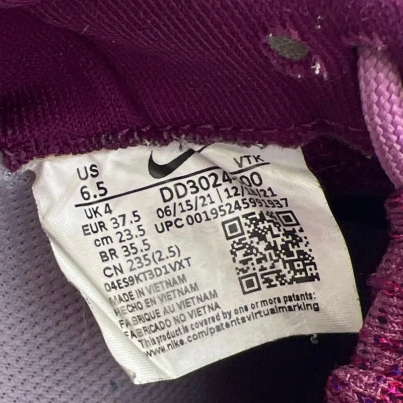 Nike React Infinity Run Flyknit 3 Women's Purple Athletic Sneakers Shoes Sz 6.5 - Image 6