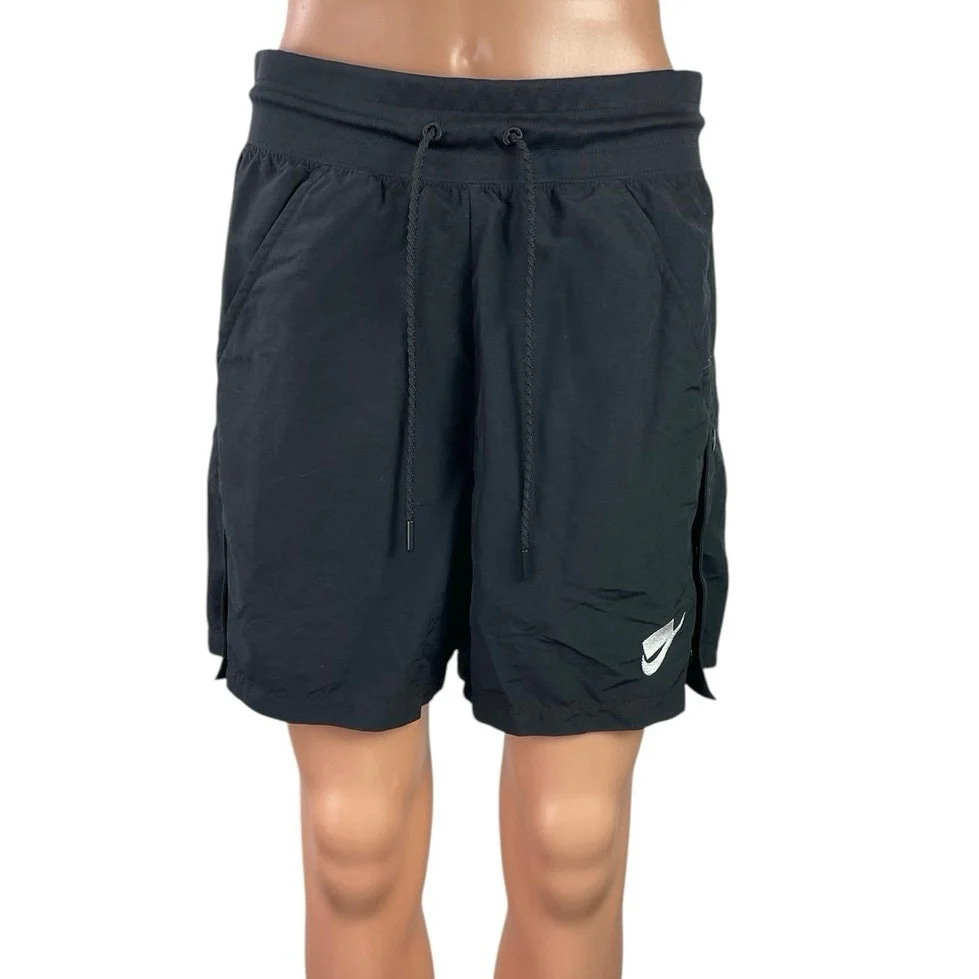 Nike Sportswear Black High Rise Drawstring Gym Athletic Activewear Shorts Size M