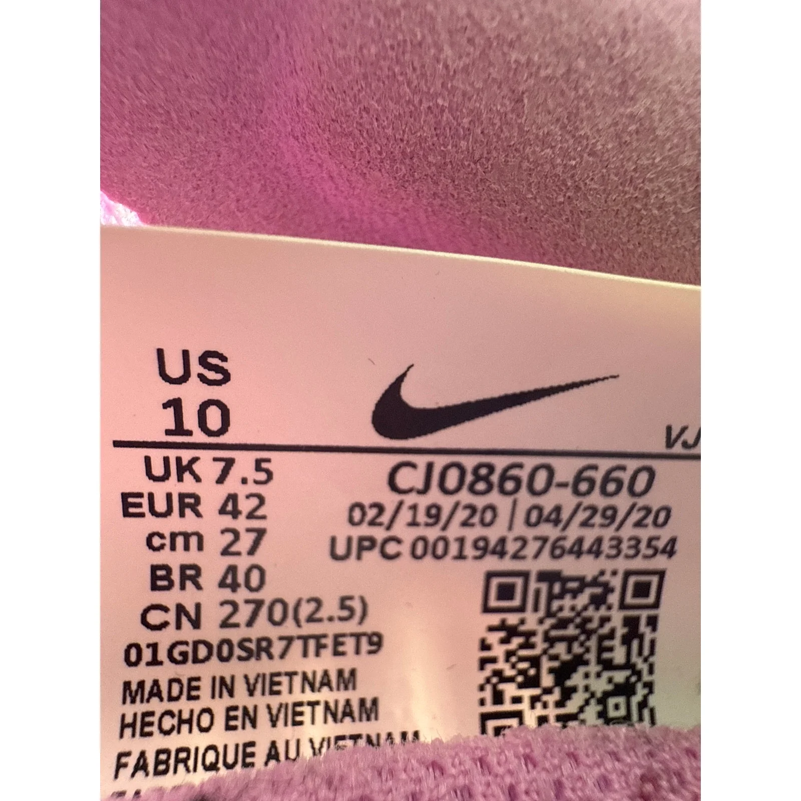 Nike SuperRep Go Women's Pink Purple Round Toe Low Top Running Sneakers Shoes 10 - Image 5