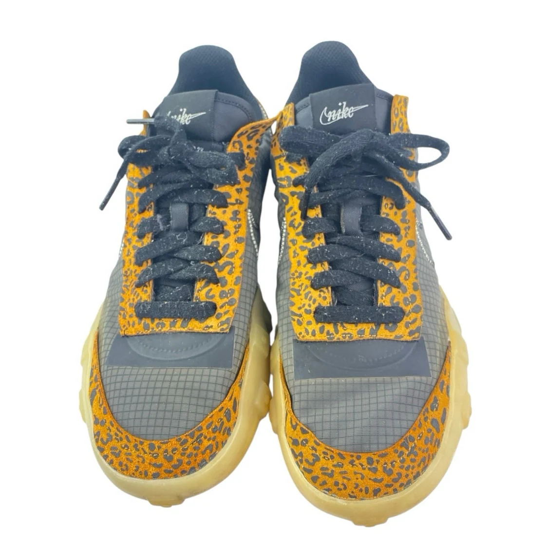Nike Waffle Racer 2X Yellow Leopard Lace Up Low Top Athletic Sneakers Shoes 9.5 - Image 2