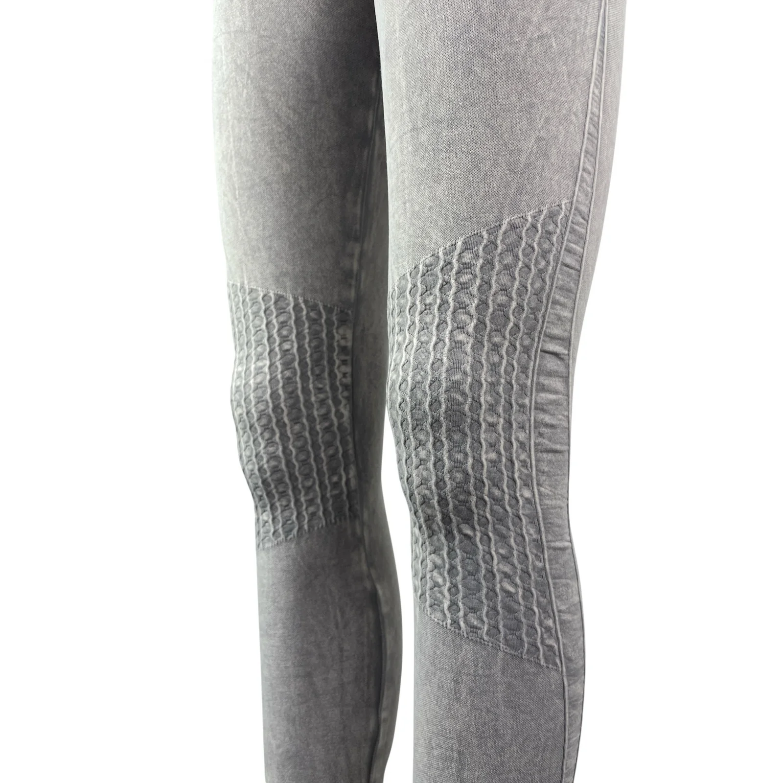 Nikibiki Womens Gray Low Waist Waffle Knee Seamless Activewear Tight Leggings OS - Image 2