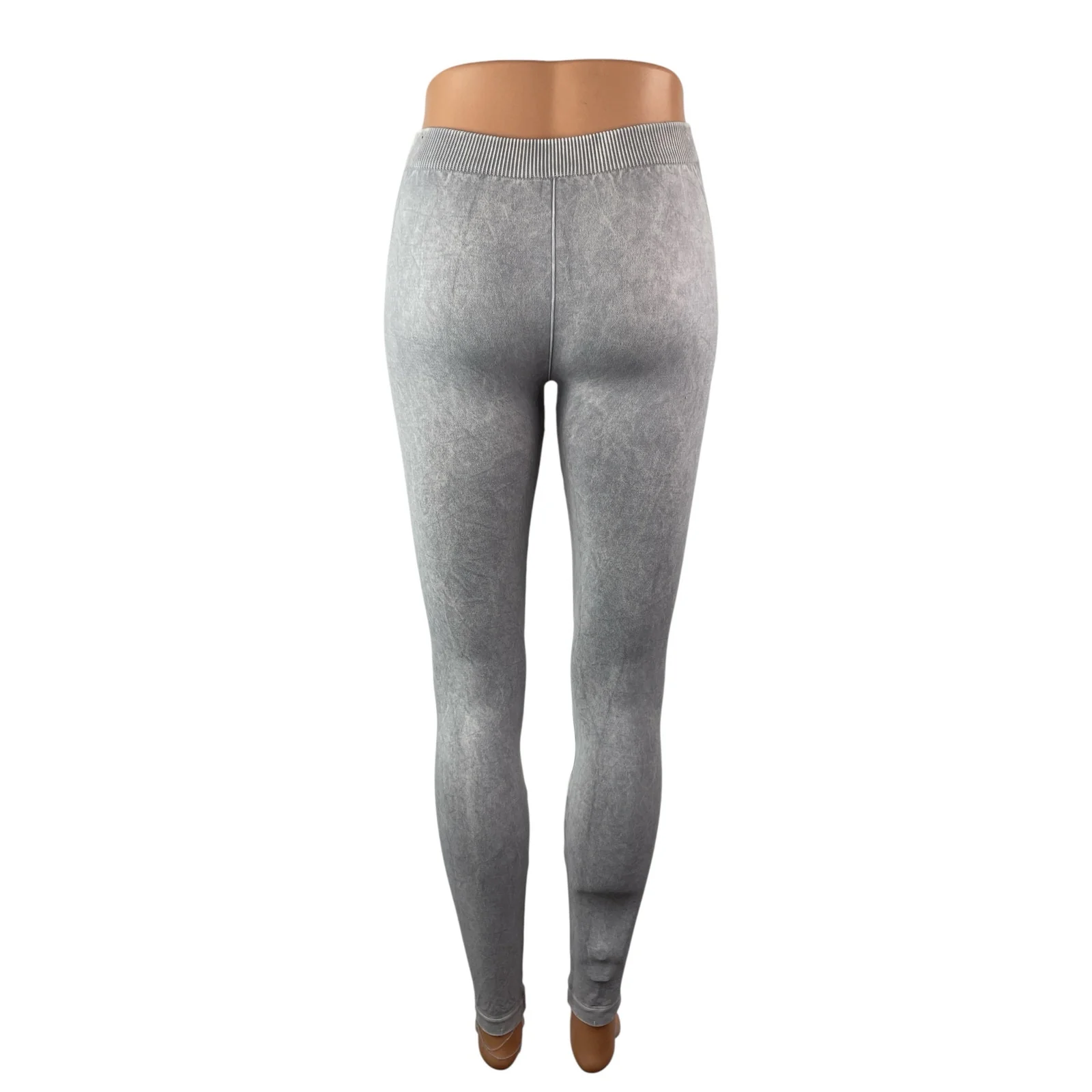 Nikibiki Womens Gray Low Waist Waffle Knee Seamless Activewear Tight Leggings OS - Image 4