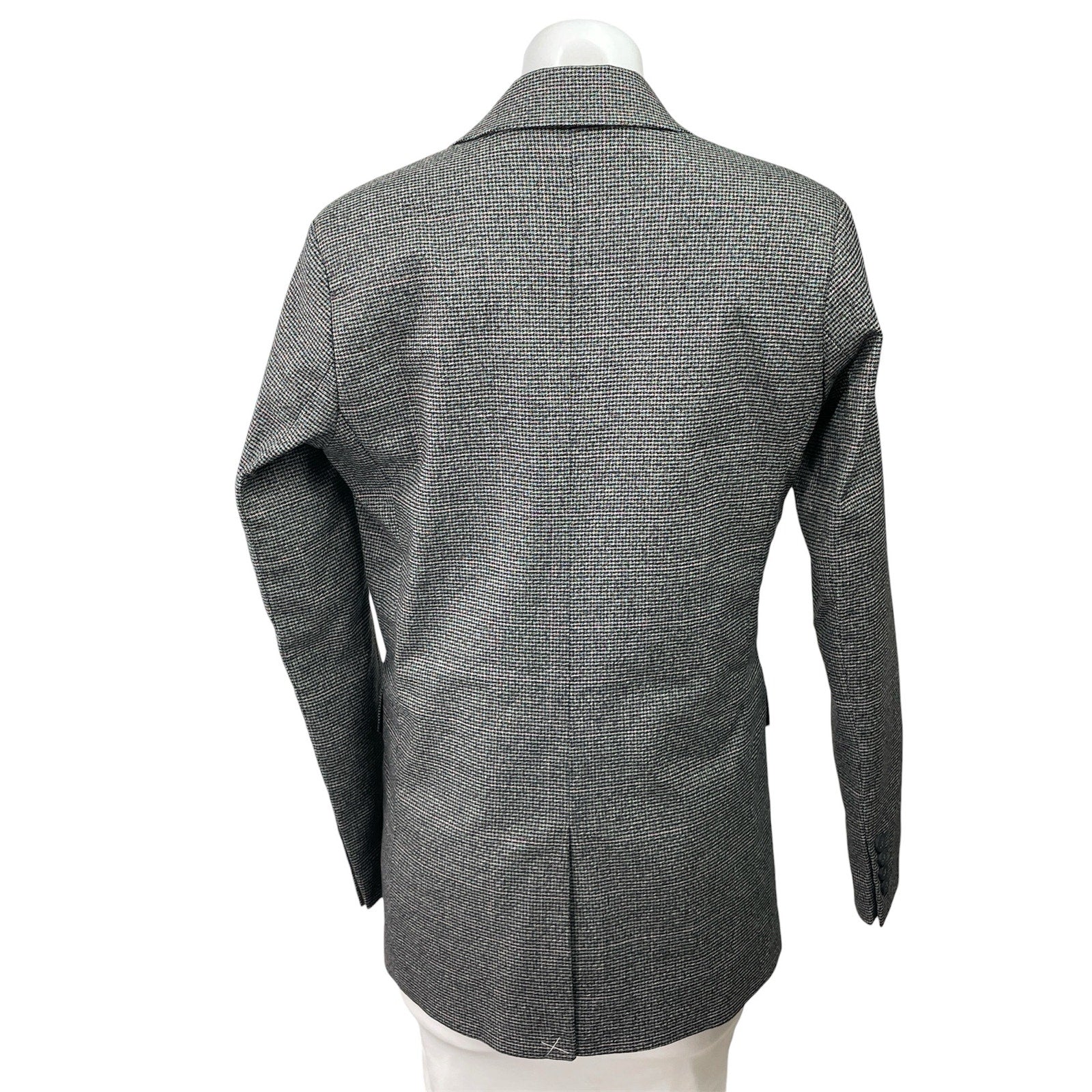 Noir Black Houndstooth Notch Collar Long Sleeve Button Coat Blazer Jacket Sz XSP - Image 3