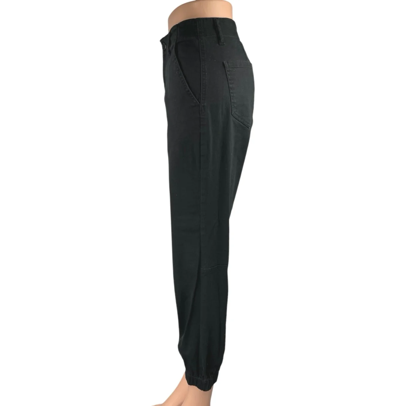 Nordstrom BP Black High Waist Tapered Ankle Trousers Jogger Jeans Pants Size 25 - Image 2