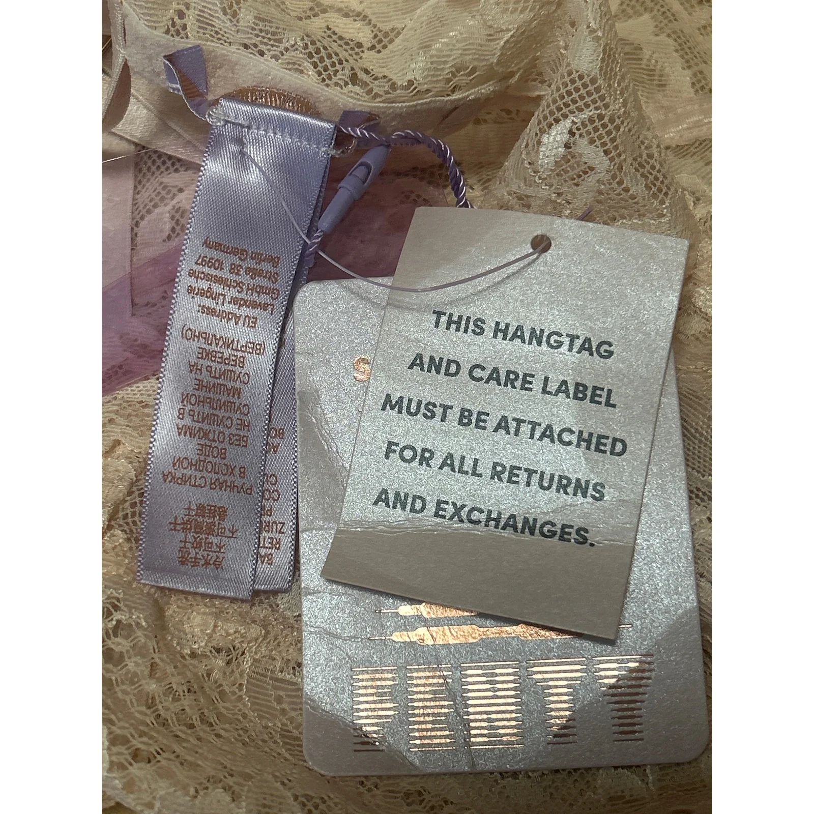 NWT Fenty Cream Floral Lace Sleeveless Sheer Racerback Bralette Bra Top Size XS - Image 4