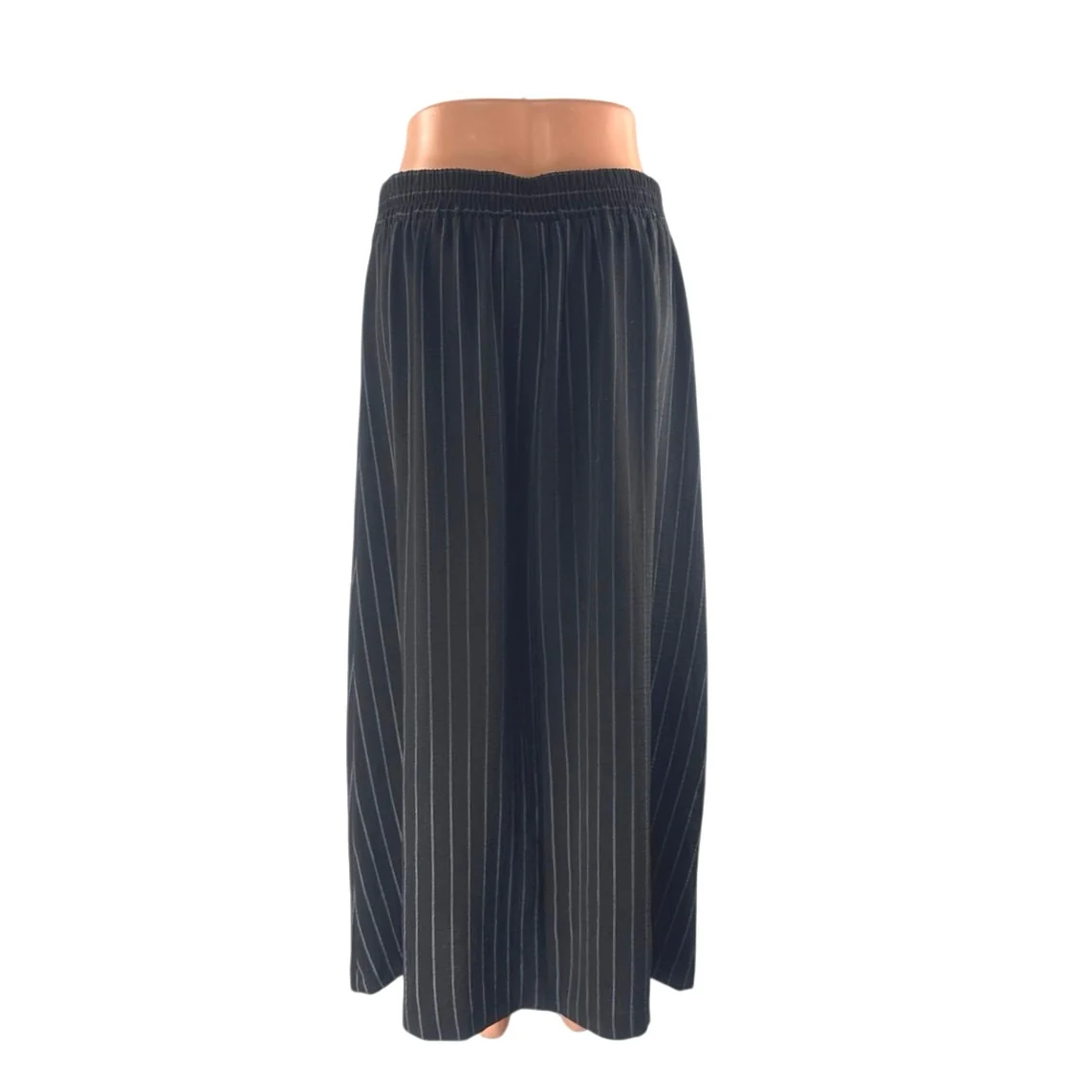 NYCC Women's Black Striped High Waisted Ring Straight Full Midi Skirt Size S - Image 3