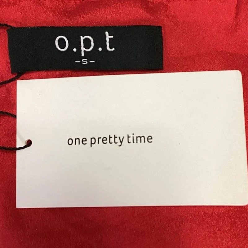 o.p.t Women's Red V-Neck Short Sleeve Back Zipper Lace Fit & Flare Midi Dress S - Image 4