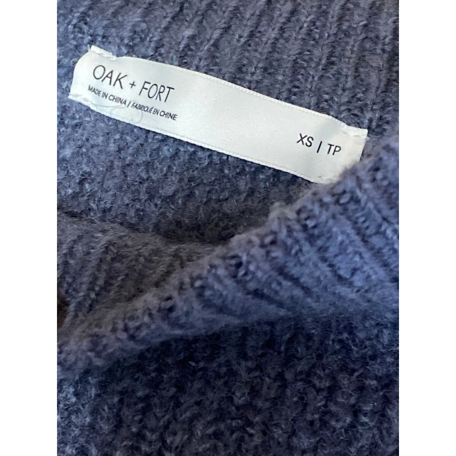 Oak + Fort Chunky Women's Blue Crew Neck Long Sleeve Sweatshirt Sweater Top XS - Image 5