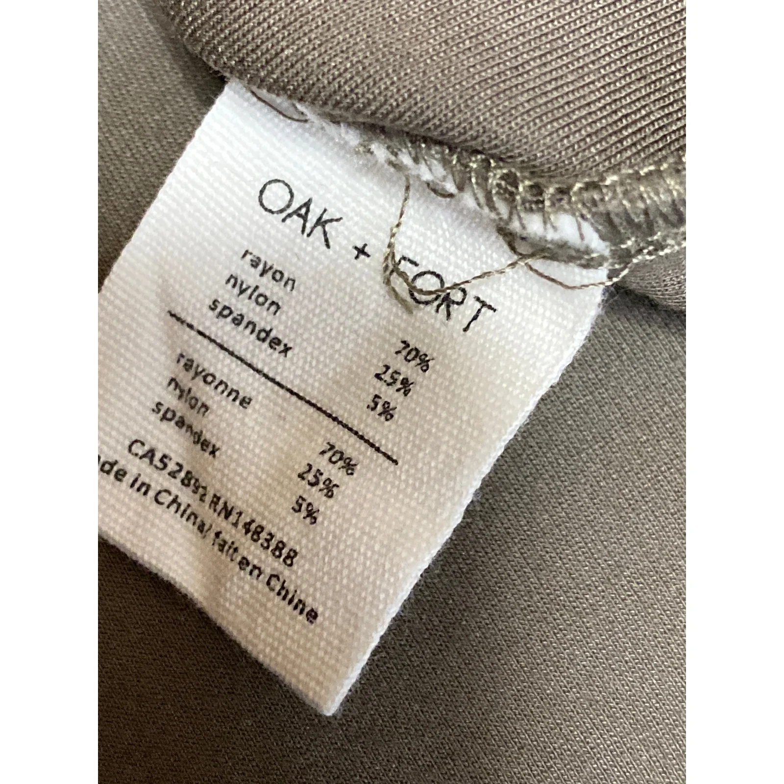 Oak + Fort Men Beige Taupe Short Sleeve Relaxed Crew Neck T Shirt Tee Top Sz L - Image 4