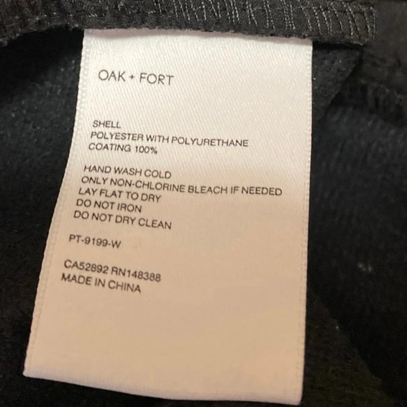 Oak + Fort Women's Black Faux Leather Vegan Wide Leg  Crop Trousers Pants Size S - Image 5