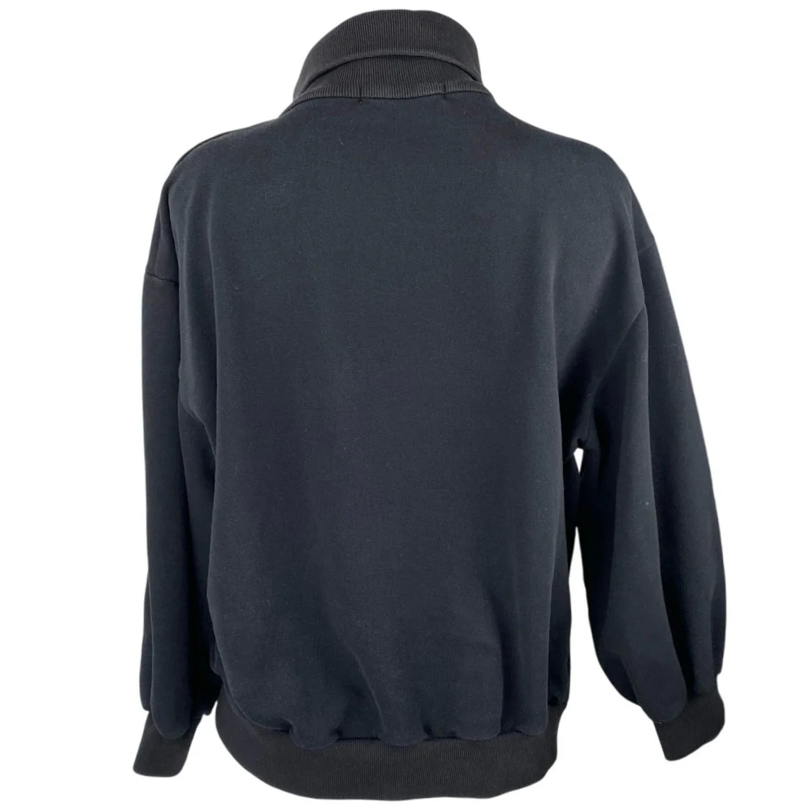 Oak + Fort Women's Black Half Zip Turtleneck Long Sleeve Sweatshirt Top Size XS - Image 3