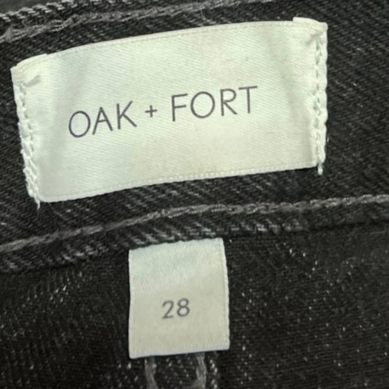 Oak + Fort Women's Black High Waisted Wide Leg Baggy Denim Jeans Pants Size 28 - Image 4
