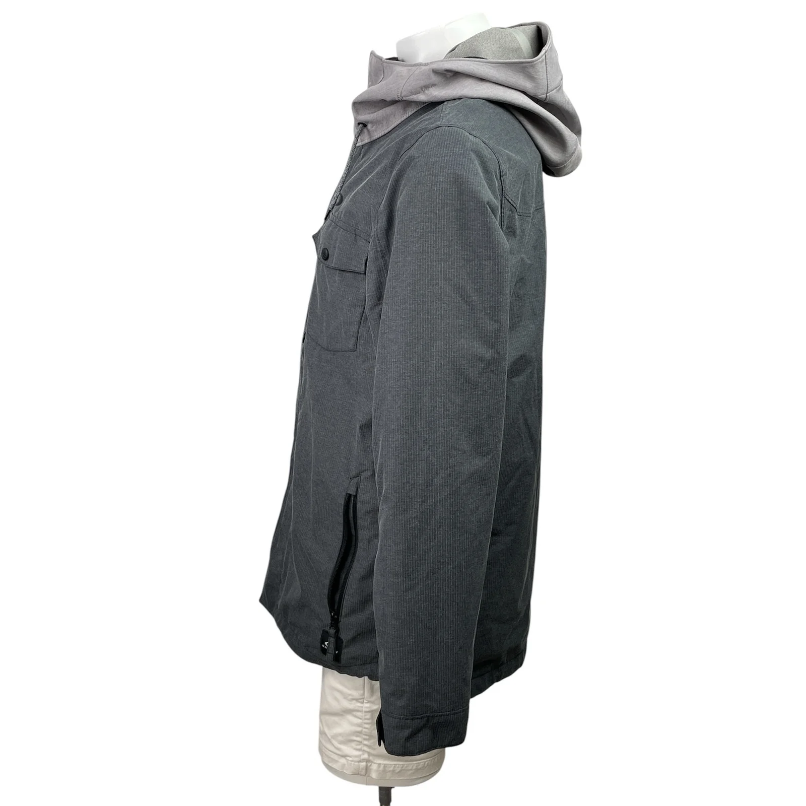Oakley Division Biozone Men's Gray Hoodie Hooded Snap Utility Coat Jacket Size M - Image 2
