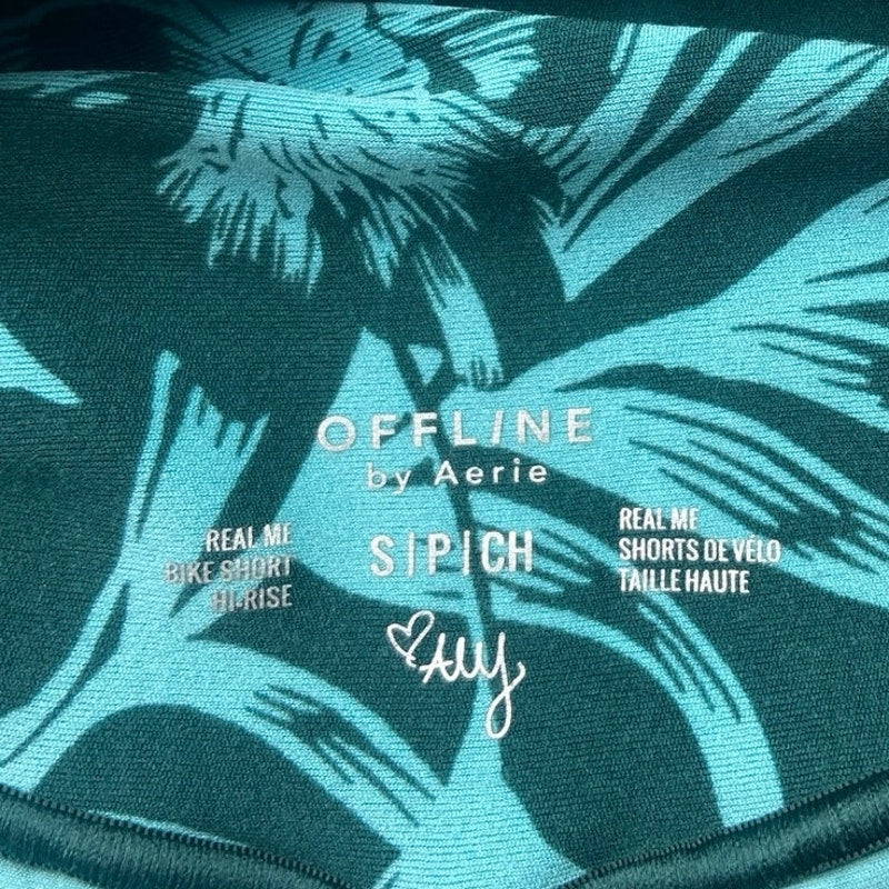 OFFLINE by Aerie Green Aly Raisman Real Me High Waisted Crossover Bike Short S - Image 3