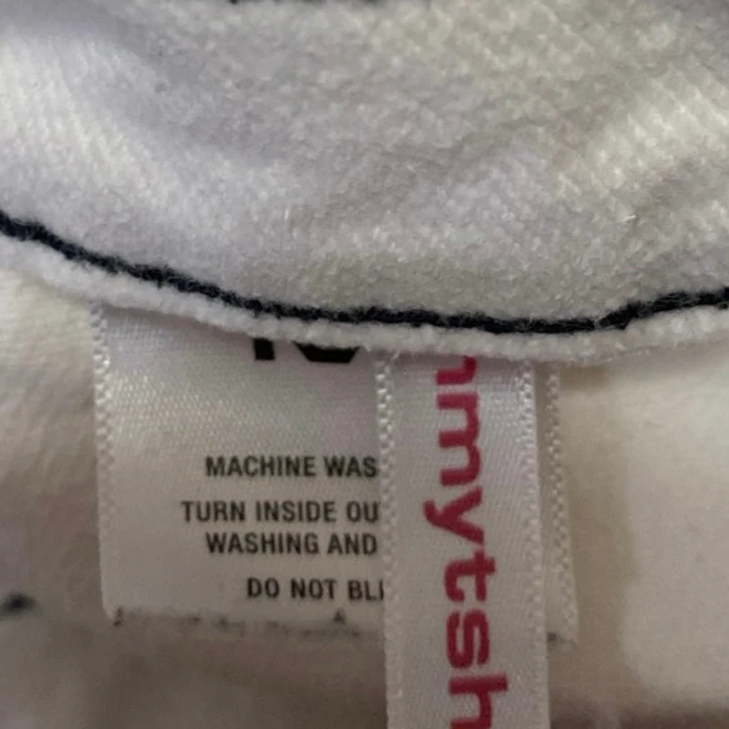 Oh My T Shirt Women's White High Waisted Wide Leg Baggy Denim Jeans Pants Sz 25 - Image 6
