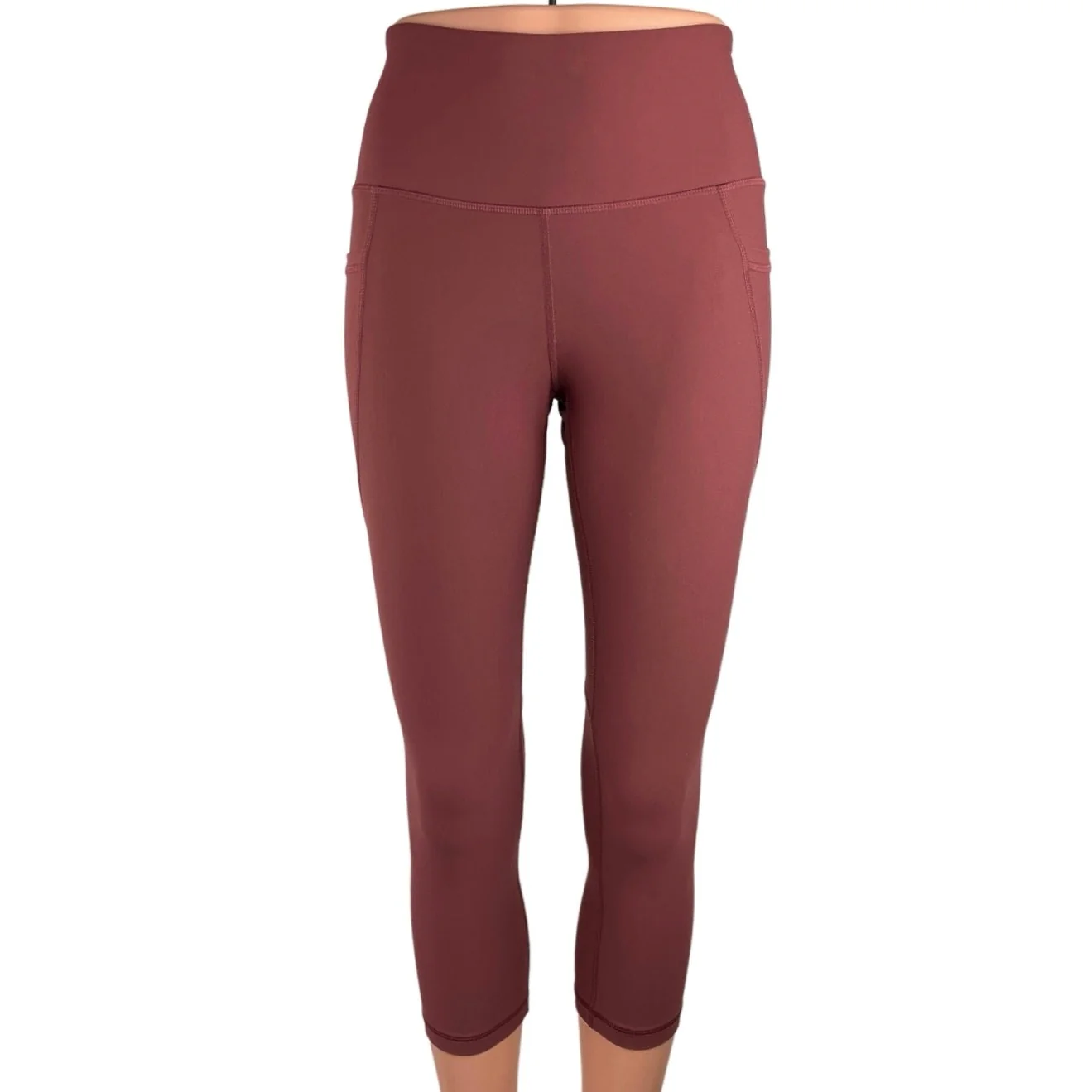 Old Navy Active Red Mid Rise Pull On Stretch Yoga Cropped Athletic Leggings Sz S