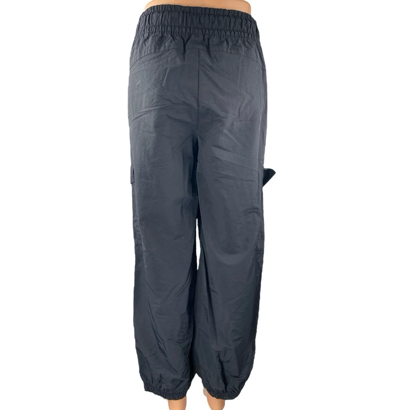 Old Navy Active Women's Blue Elastic Waist Windbreaker Cargo Jogger Pants Size S - Image 3