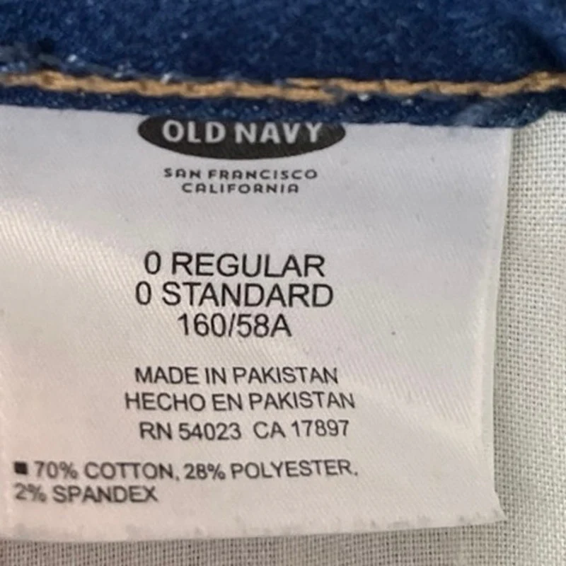 Old Navy Blue Denim High Waist Straight Pencil Medium Wash Mini Jean Skirt Sz 0 - Image 5
