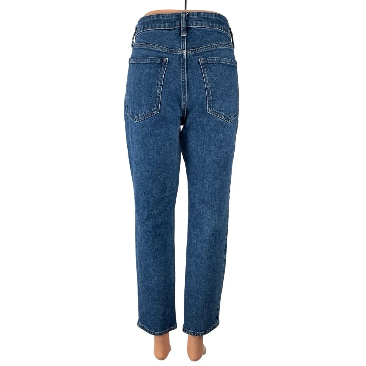 Old Navy Blue High Rise Slim Boyfriend Classic Straight Mom Denim Jeans Pants 8 - Image 3