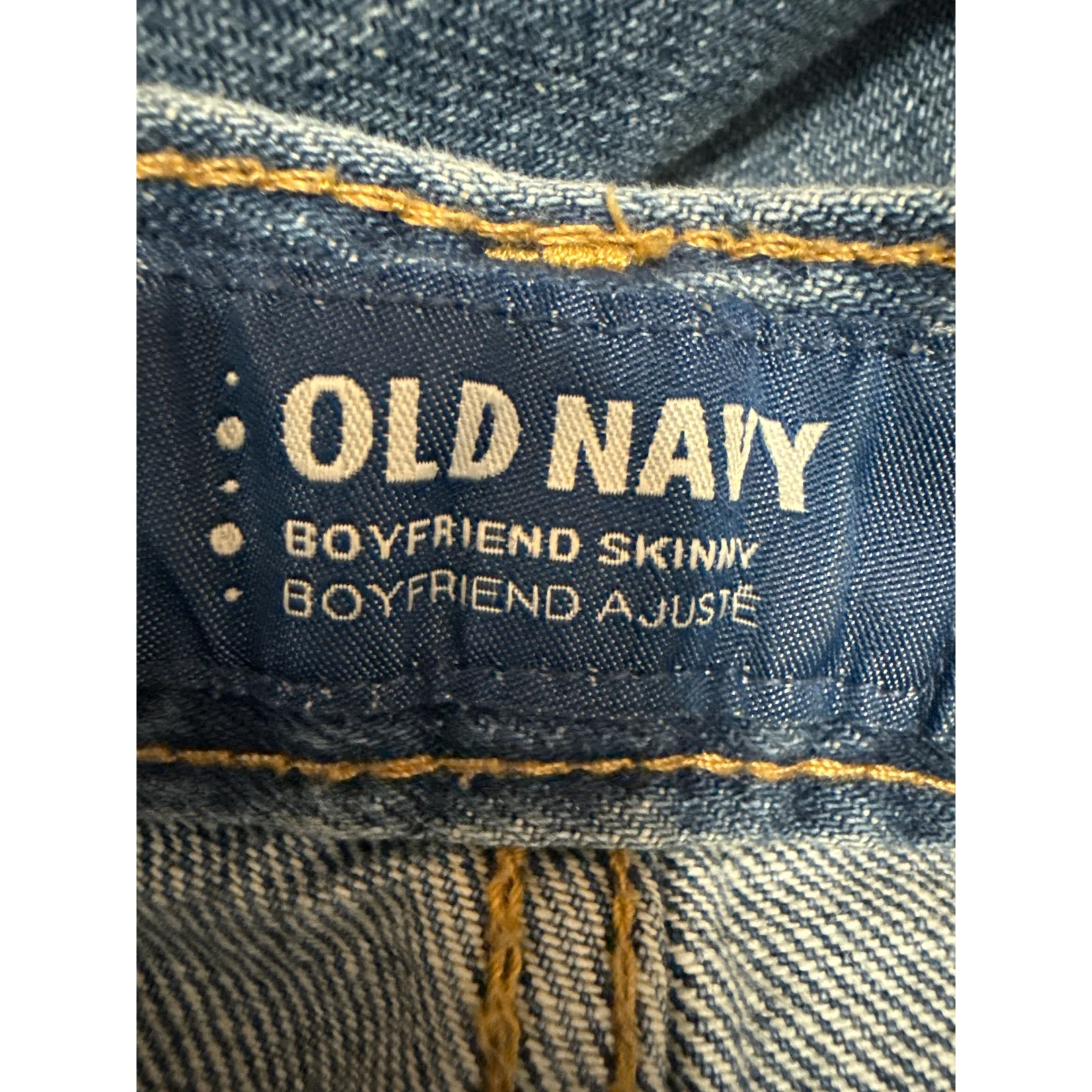 Old Navy Boyfriend Skinny Girls Blue Floral Embroidered Straight Denim Jeans 14 - Image 5