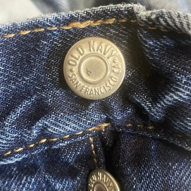 Old Navy Distressed Raw Frayed Hem Straight Dad Boyfriend Denim Jeans Pants Sz 6 - Image 5