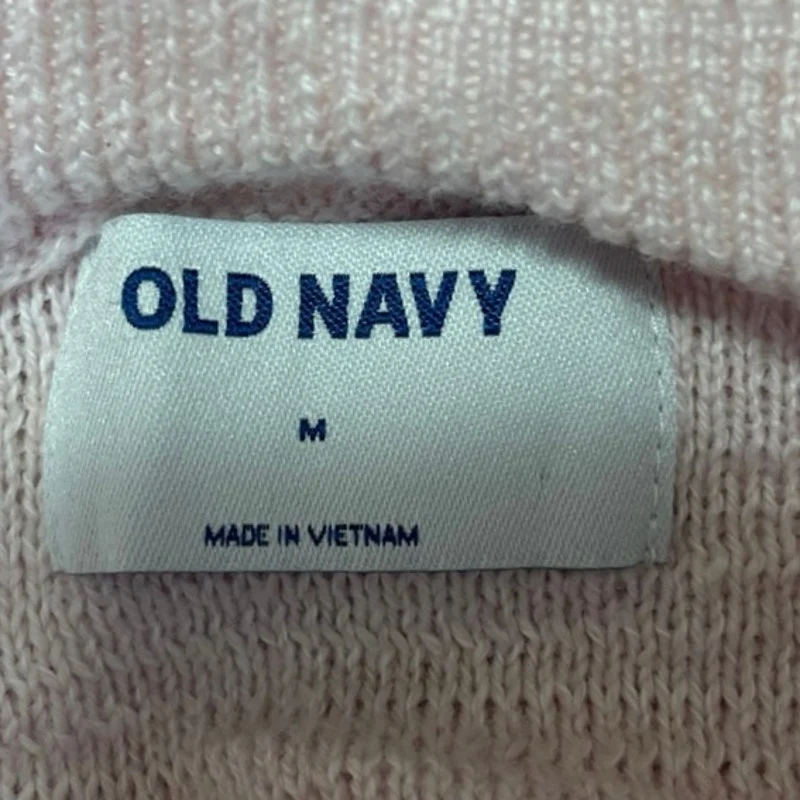 Old Navy Gray & Pink Knitted Crewneck Long Sleeve Pullover Sweater Top Lot Sz M - Image 8