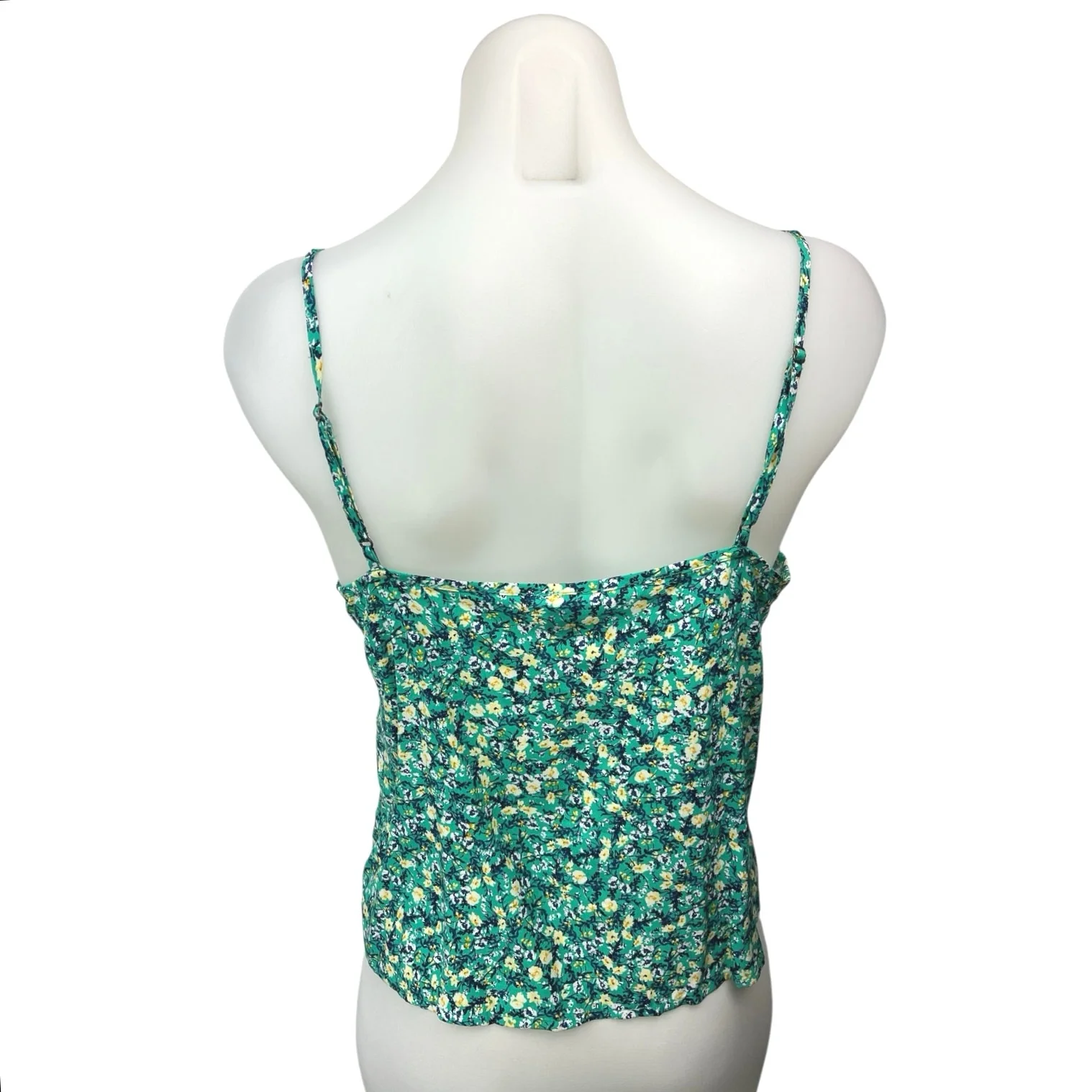 Old Navy Green Multicolor Floral V-neck Spaghetti Strap Cami Camisole Tank Top S - Image 2