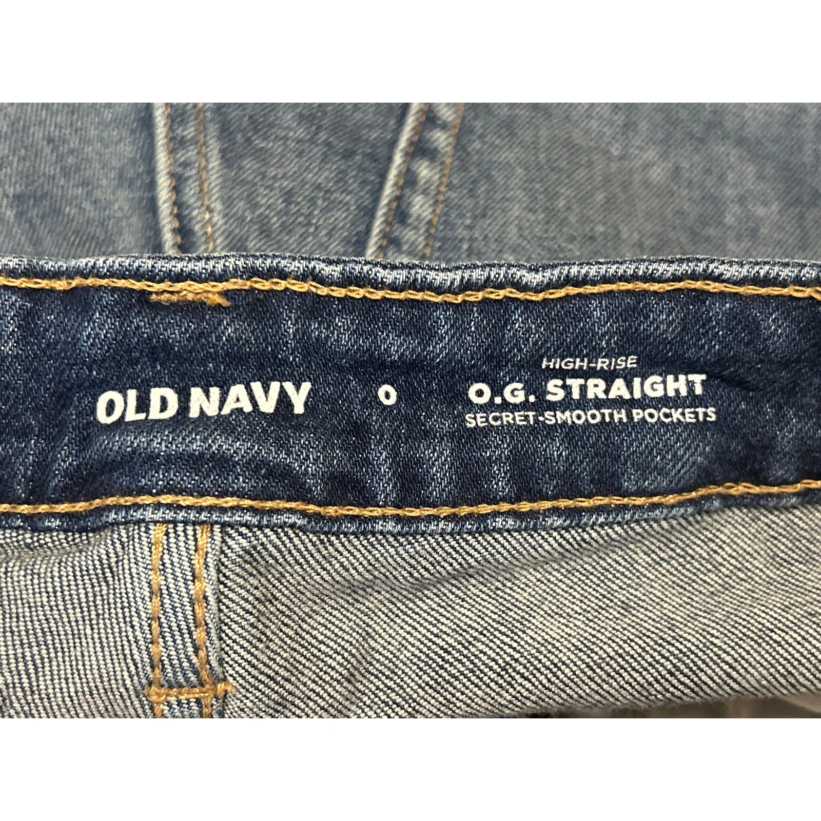 Old Navy High Rise OG Straight Women's Blue Cuffed Denim Jean Shorts Size 0 - Image 4