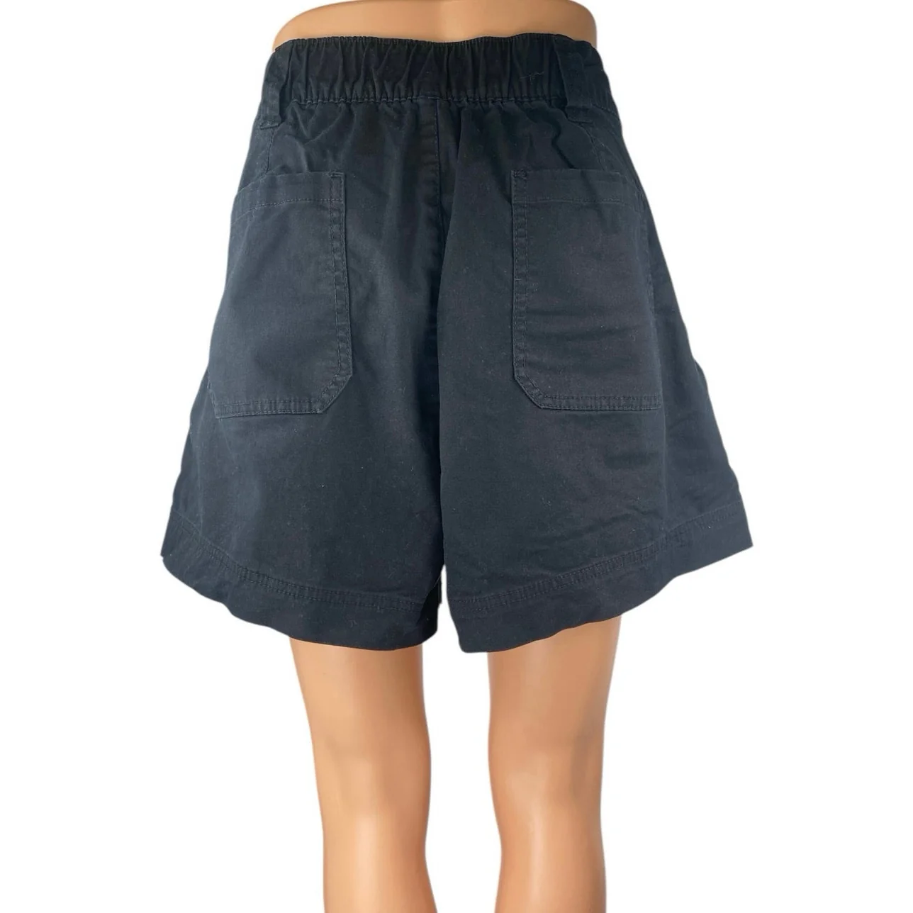 Old Navy OG Chino Women's Navy Blue High Rise Button Zip Utility Shorts Size L - Image 3