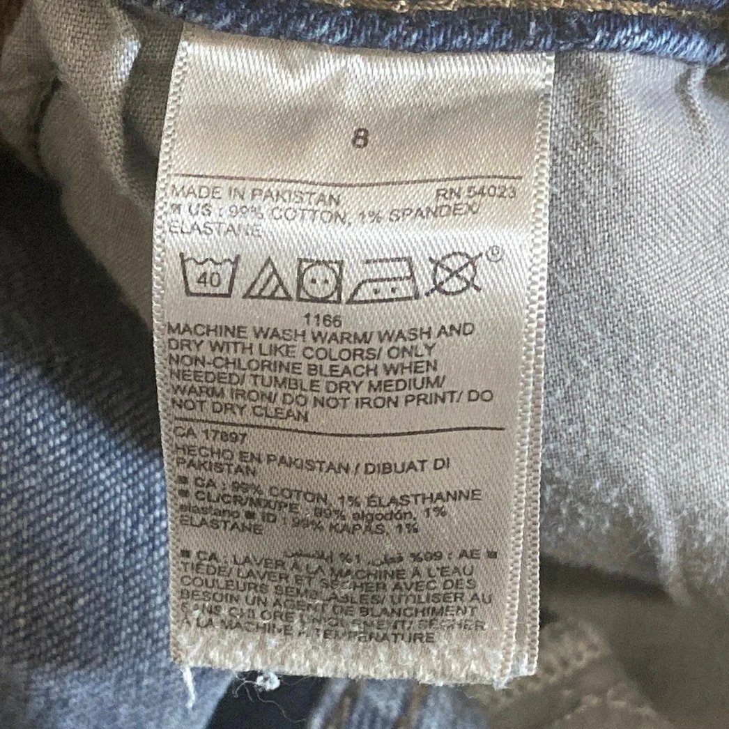 Old Navy OG Straight Leg Women's Blue High Rise Medium Wash Denim Jeans Size 8 - Image 6