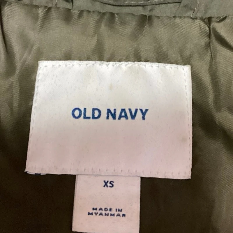 Old Navy Olive Green Full Zip Quilted High Neck Winter Puffer Coat Vest Size XS - Image 3