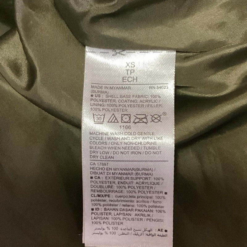 Old Navy Olive Green Full Zip Quilted High Neck Winter Puffer Coat Vest Size XS - Image 4