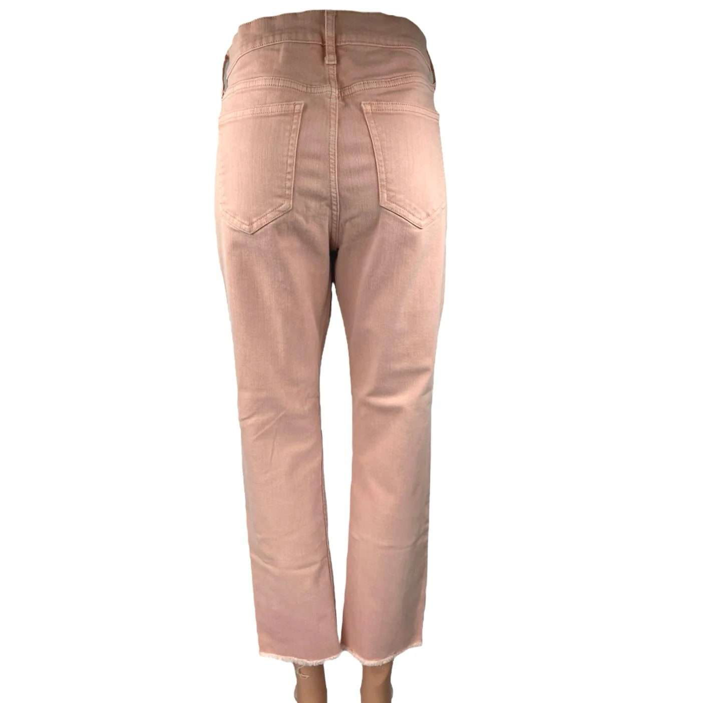 Old Navy Perfect Straight Women's Pink Mid Rise Casual Cropped Denim Jeans Sz 8 - Image 3