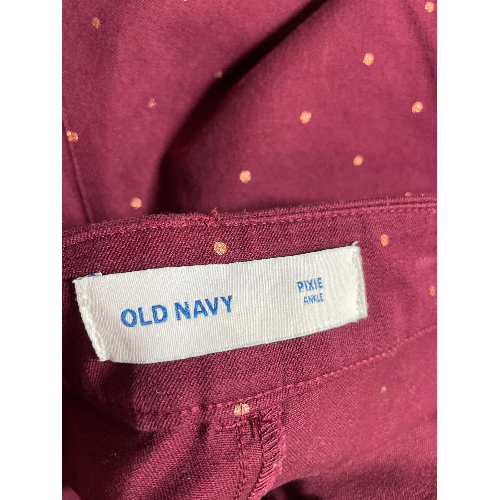 Old Navy Pixie Red Polka Dot High Rise Skinny Tapered Ankle Trousers Pants Sz 6 - Image 5