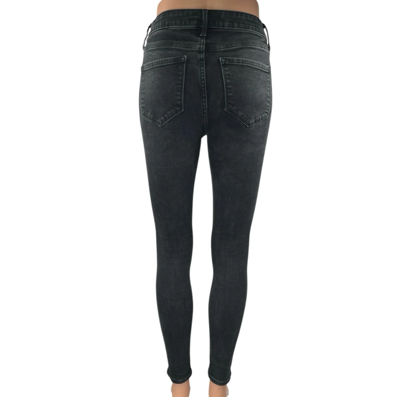 Old Navy Rockstar Black Super Skinny High Rise Distressed Denim Jeans Pants Sz 4 - Image 3