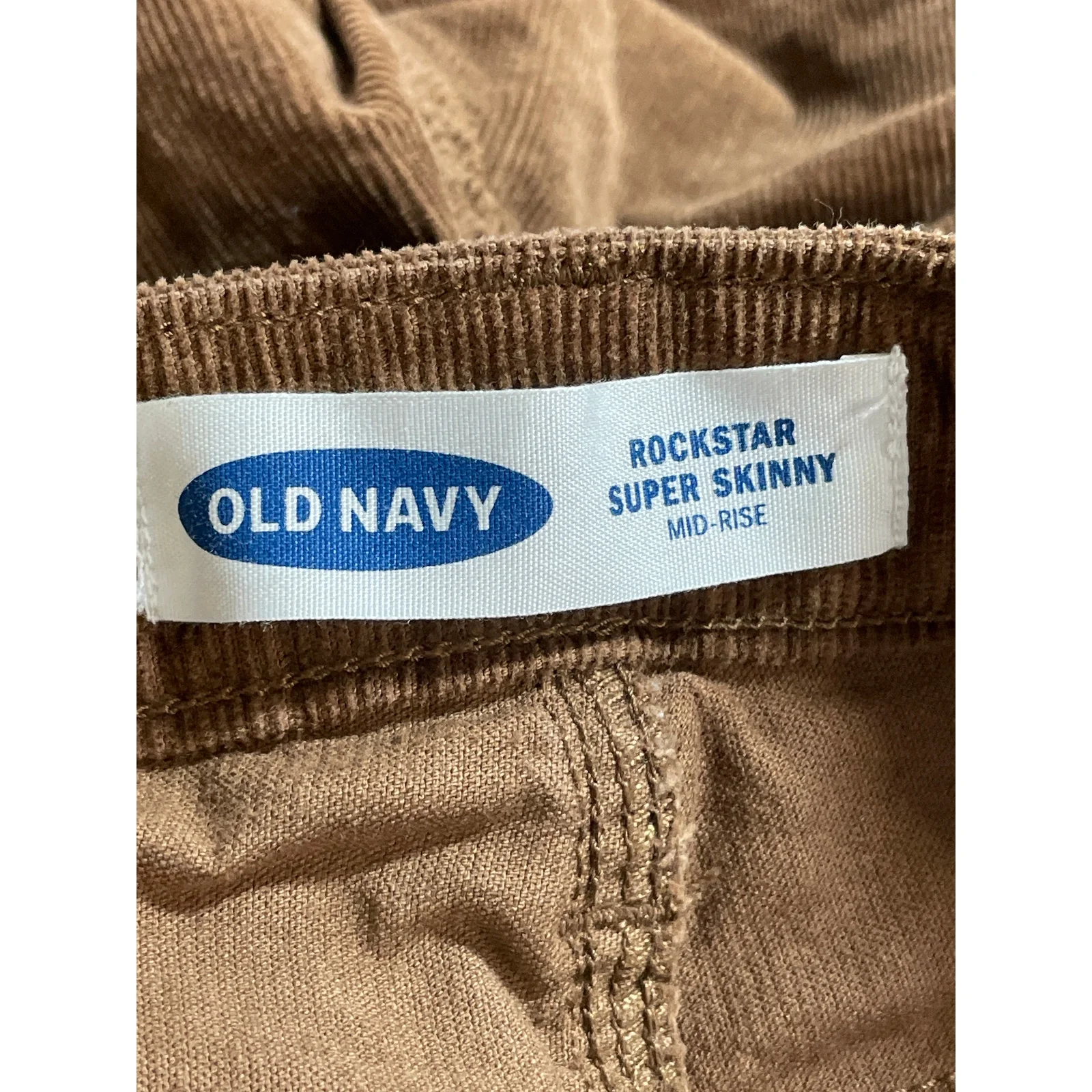 Old Navy Rockstar Corduroy Women's Brown High Rise Skinny Trousers Pants Size 6 - Image 5