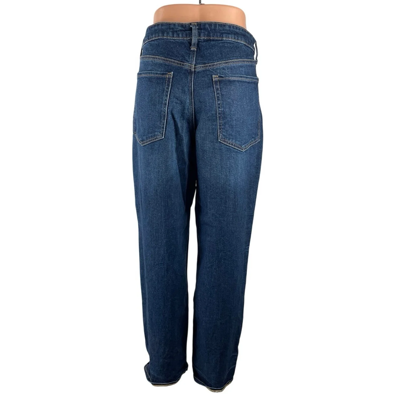 Old Navy Women Blue High Rise Baggy Barrel Palazzo Wide Leg Denim Jeans Pants 12 - Image 4