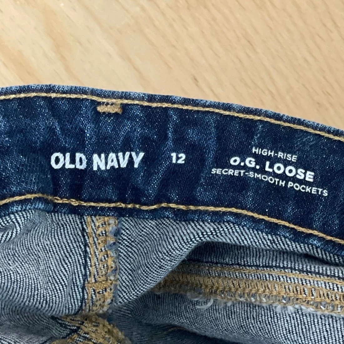 Old Navy Women Blue High Rise Baggy Barrel Palazzo Wide Leg Denim Jeans Pants 12 - Image 5
