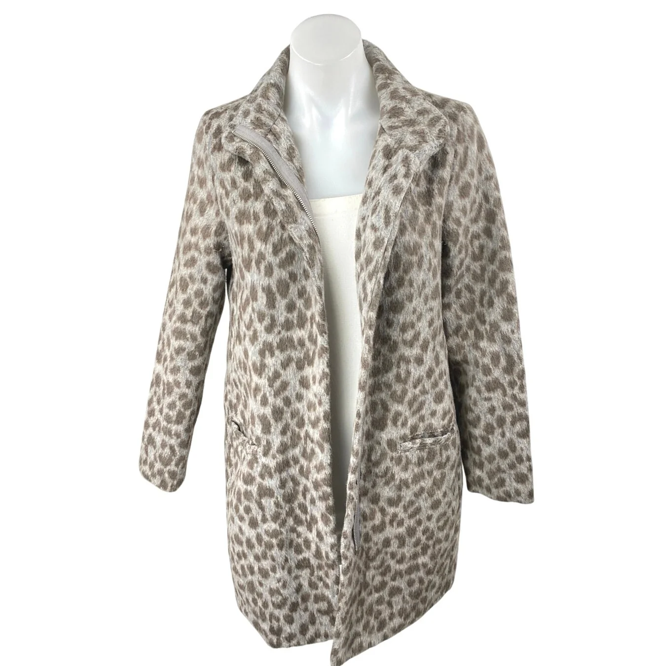 Old Navy Women's Beige Gray Leopard Soft-Brushed Cardigan Coat Jacket Size XS - Image 2